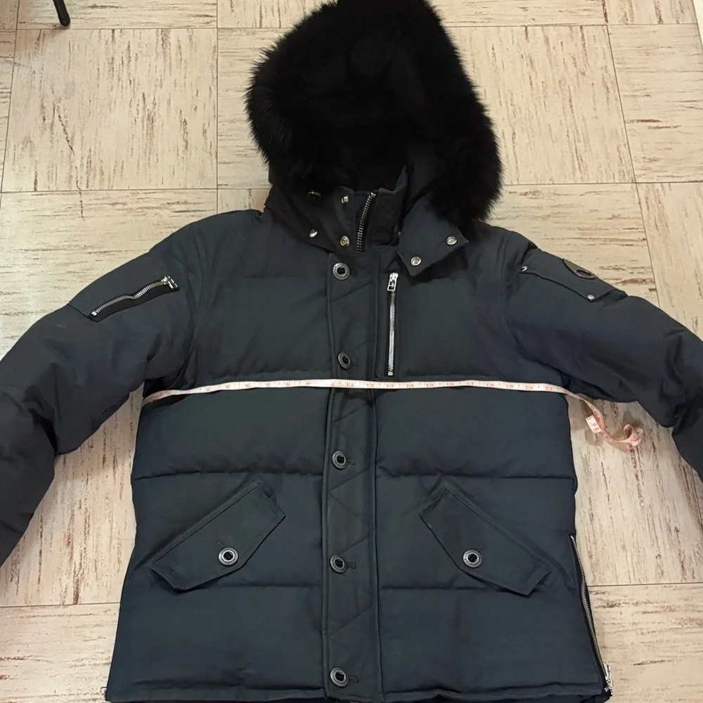 MOOSE KNUCKLES Original Shearling Men's Black Puffer Jacket with Fur Hood Size M - Picture 16 of 16